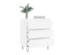 Aparador de madera contrachapada blanco 60x35x70 cm