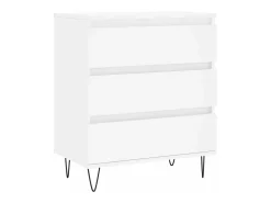 Aparador de madera contrachapada blanco 60x35x70 cm