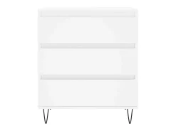 Aparador de madera contrachapada blanco 60x35x70 cm