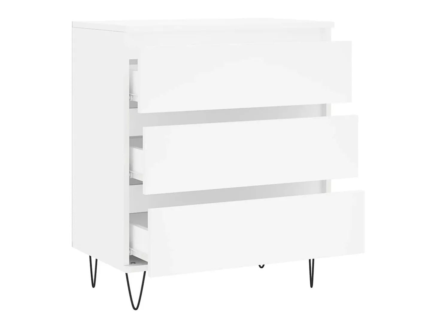 Aparador de madera contrachapada blanco 60x35x70 cm
