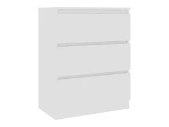 Aparador de madera contrachapada blanco 60x35x76 cm