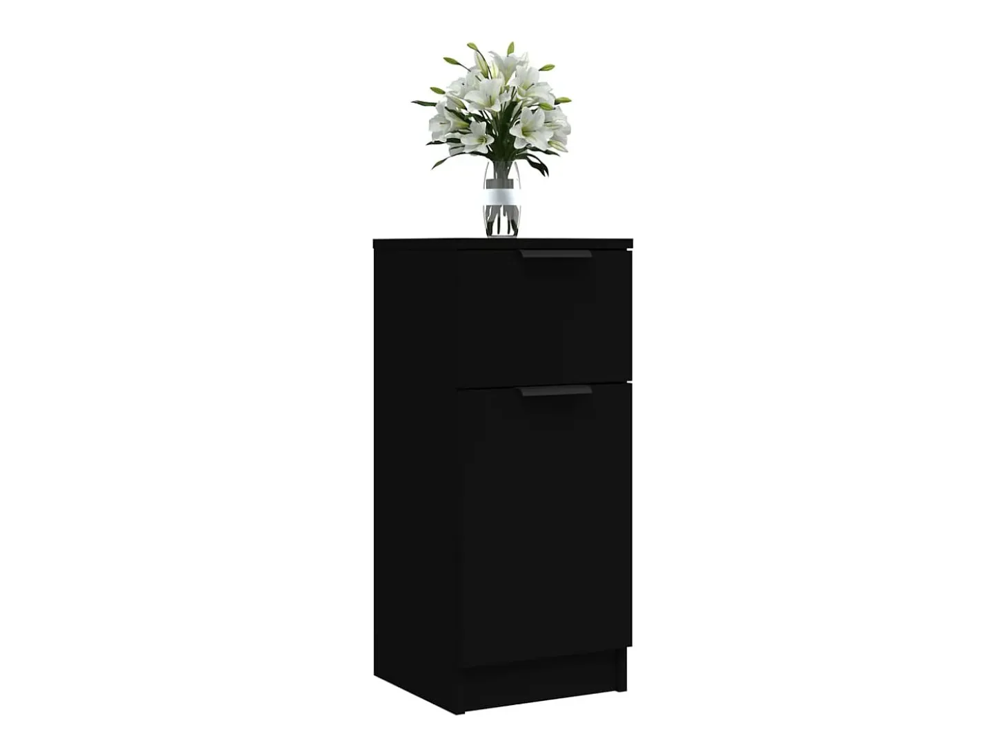 Aparador de madera contrachapada negro 30x30x70 cm ES978694