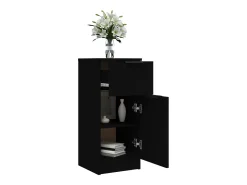 Aparador de madera contrachapada negro 30x30x70 cm ES978694