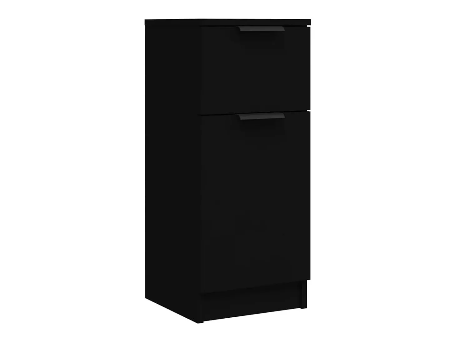 Aparador de madera contrachapada negro 30x30x70 cm ES978694