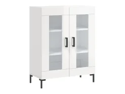 Aparador de madera contrachapada blanco brillante 69,5x34x90 cm ES95926