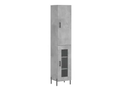 Aparador de madera contrachapada gris hormigón 34,5x34x180 cm ES22158
