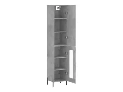 Aparador de madera contrachapada gris hormigón 34,5x34x180 cm ES22158
