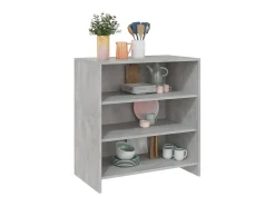 Aparador de madera contrachapada gris hormigón 70x40,5x75 cm ES93476