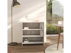 Aparador de madera contrachapada gris hormigón 70x40,5x75 cm ES93476