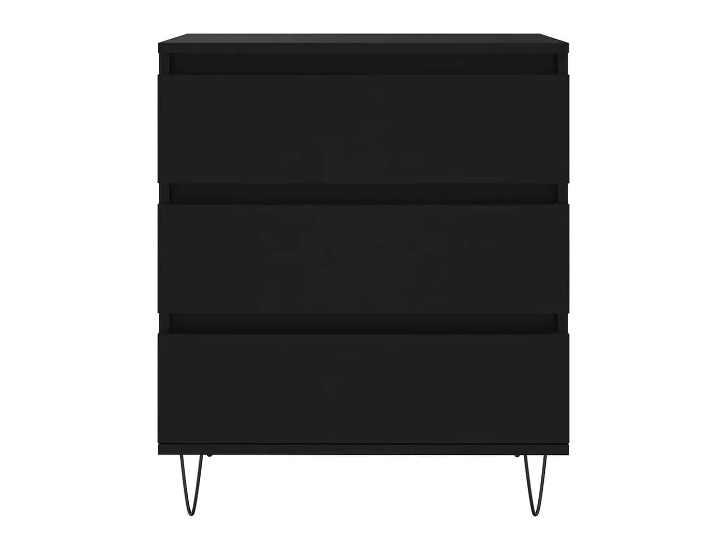 Aparador de madera contrachapada negro 60x35x70 cm ES89489