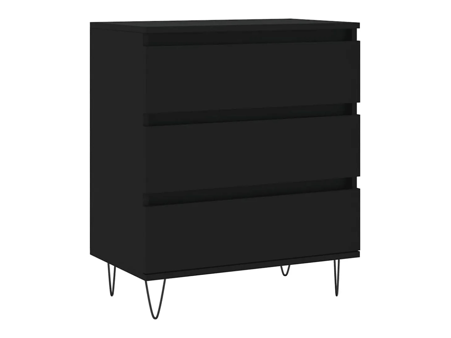 Aparador de madera contrachapada negro 60x35x70 cm ES89489