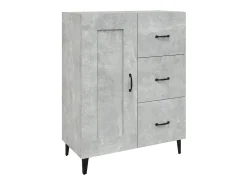 Aparador de madera contrachapada gris hormigón 69,5x34x90 cm ES61334