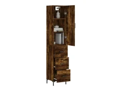Aparador de madera contrachapada roble ahumado 34,5x34x180 cm ES74750