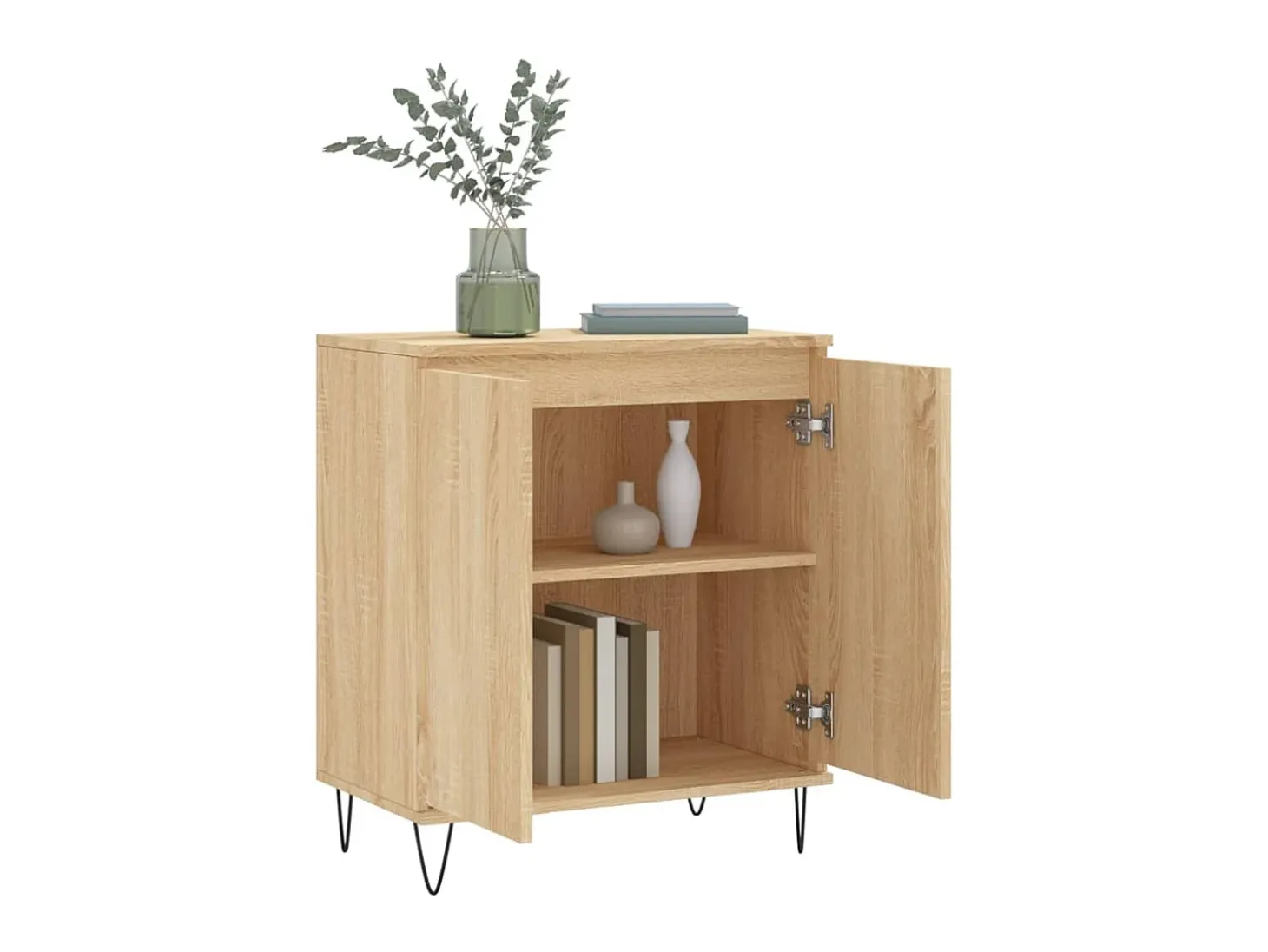 Aparador de madera contrachapada roble Sonoma 60x35x70 cm ES79848