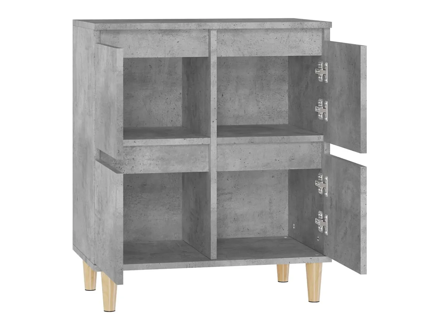 Aparador de madera contrachapada gris hormigón 60x35x70 cm