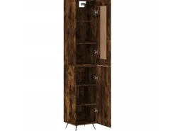 Aparador de madera contrachapada roble ahumado 34,5x34x180 cm ES22273