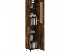 Aparador de madera contrachapada roble ahumado 34,5x34x180 cm ES22273