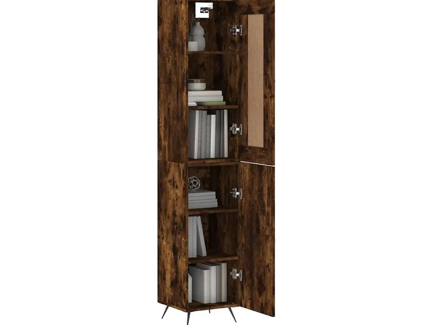 Aparador de madera contrachapada roble ahumado 34,5x34x180 cm ES22273