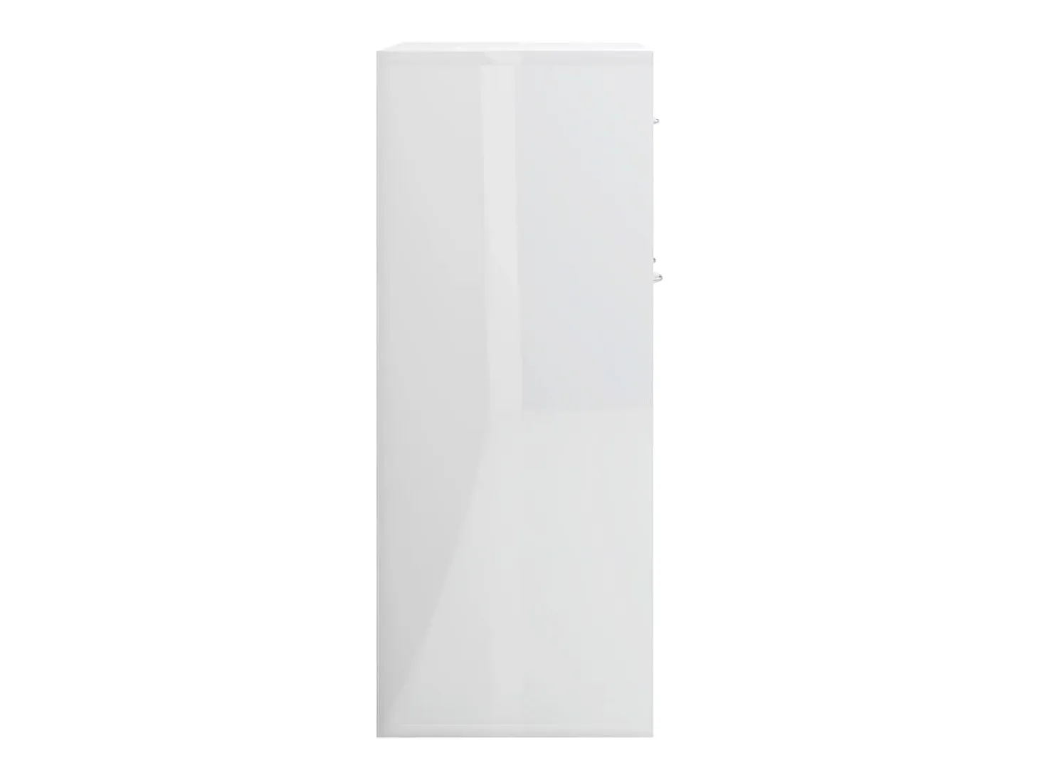 Aparador de madera contrachapada blanco brillante 88x30x70 cm