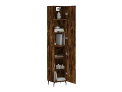 Aparador de madera contrachapada roble ahumado 34,5x34x180 cm ES47461