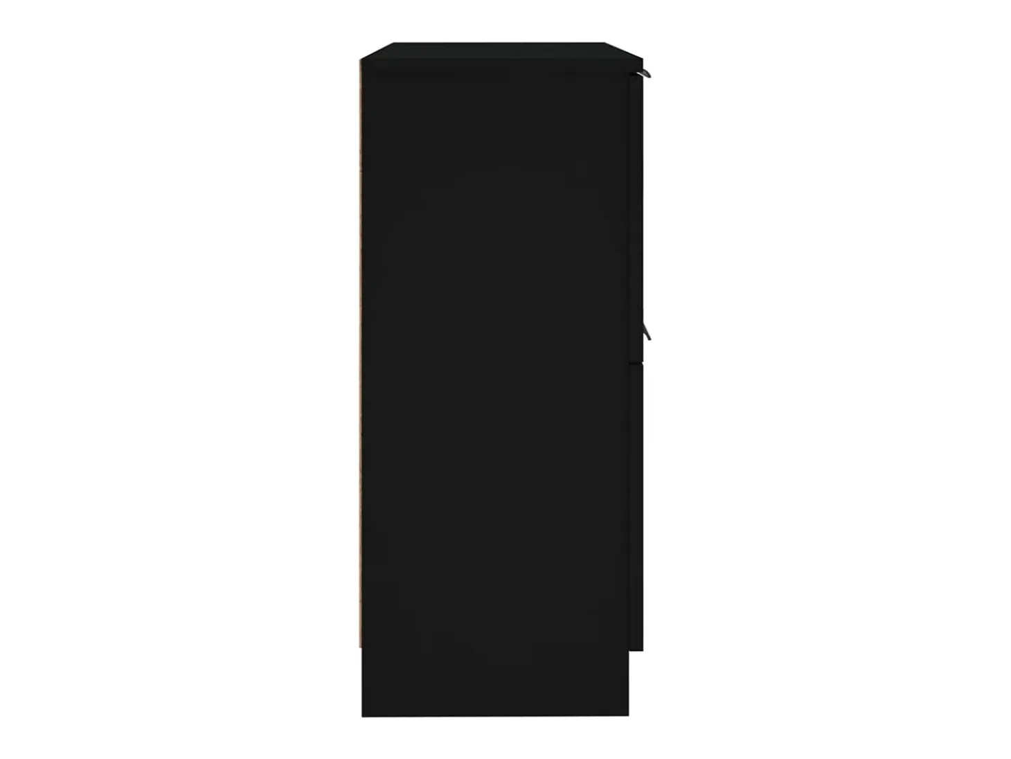 Aparador de madera contrachapada negro 30x30x70 cm