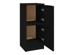 Aparador de madera contrachapada negro 30x30x70 cm