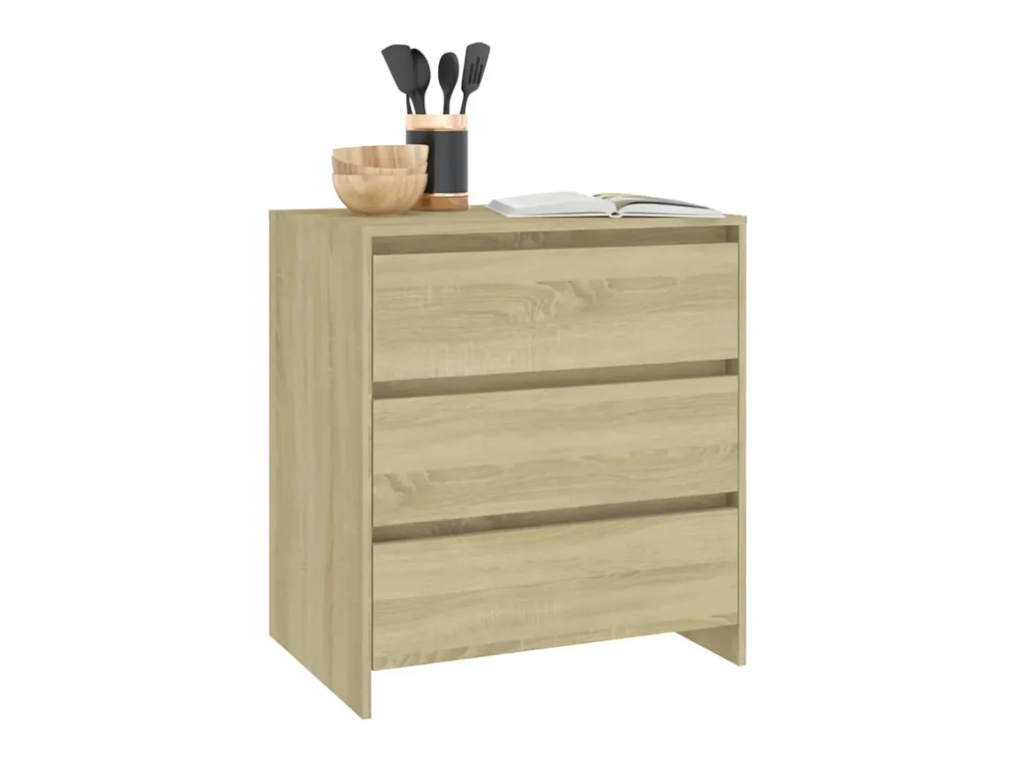 Aparador de madera contrachapada roble Sonoma 70x41x75 cm