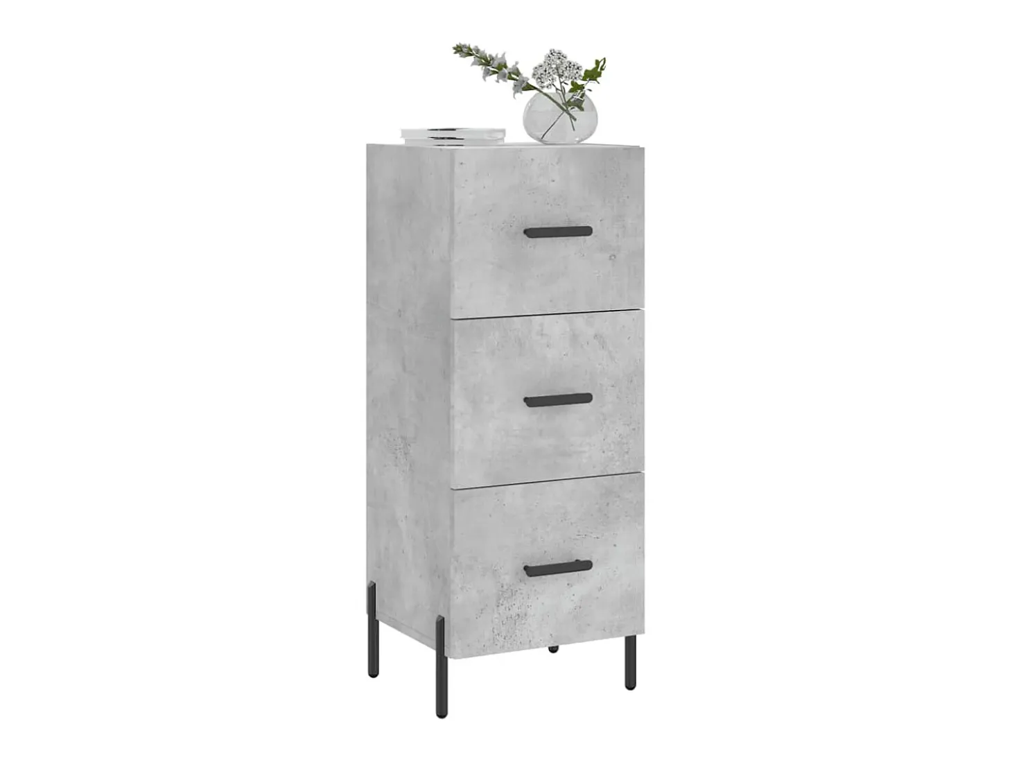 Aparador de madera contrachapada gris hormigón 34,5x34x90 cm ES64997