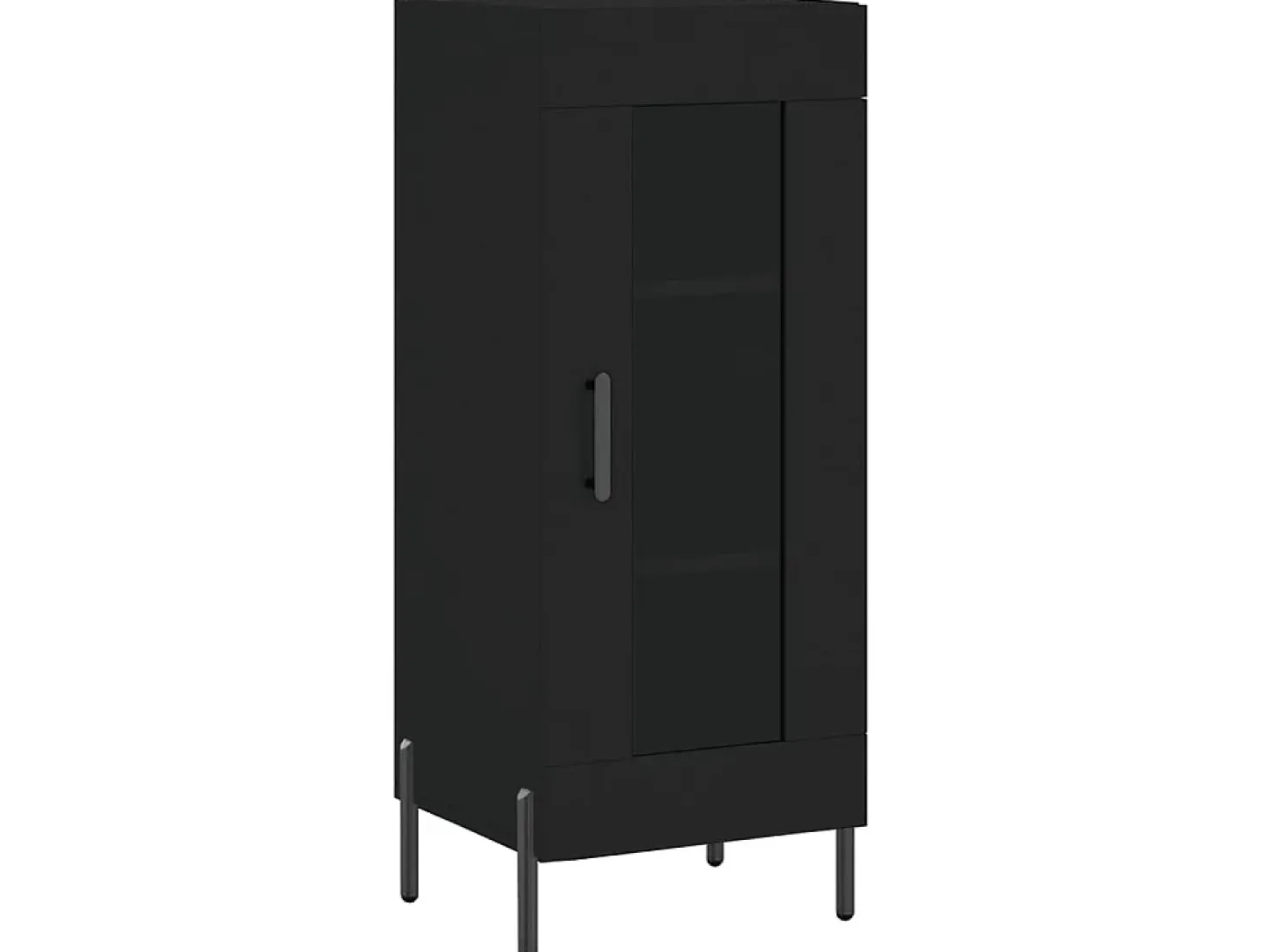 Aparador de madera contrachapada negro 34,5x34x90 cm ES68831