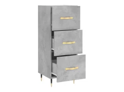 Aparador de madera contrachapada gris hormigón 34,5x34x90 cm ES74431