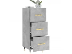 Aparador de madera contrachapada gris hormigón 34,5x34x90 cm ES74431