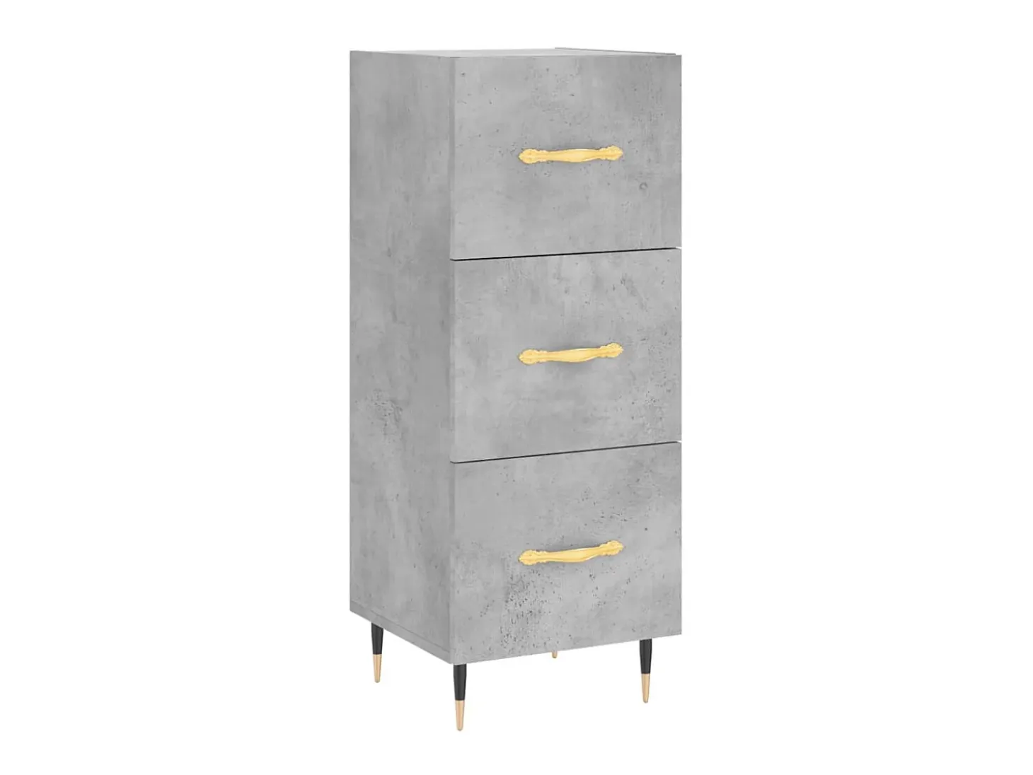 Aparador de madera contrachapada gris hormigón 34,5x34x90 cm ES74431