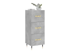 Aparador de madera contrachapada gris hormigón 34,5x34x90 cm ES74431