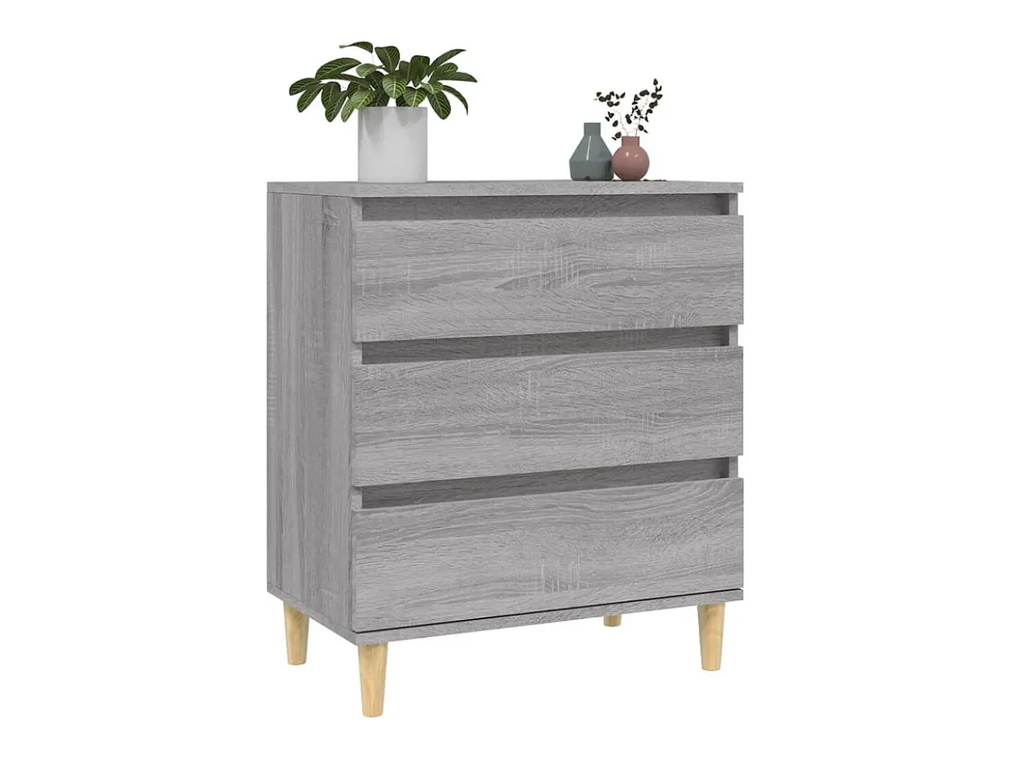 Aparador de madera contrachapada gris Sonoma 60x35x70 cm