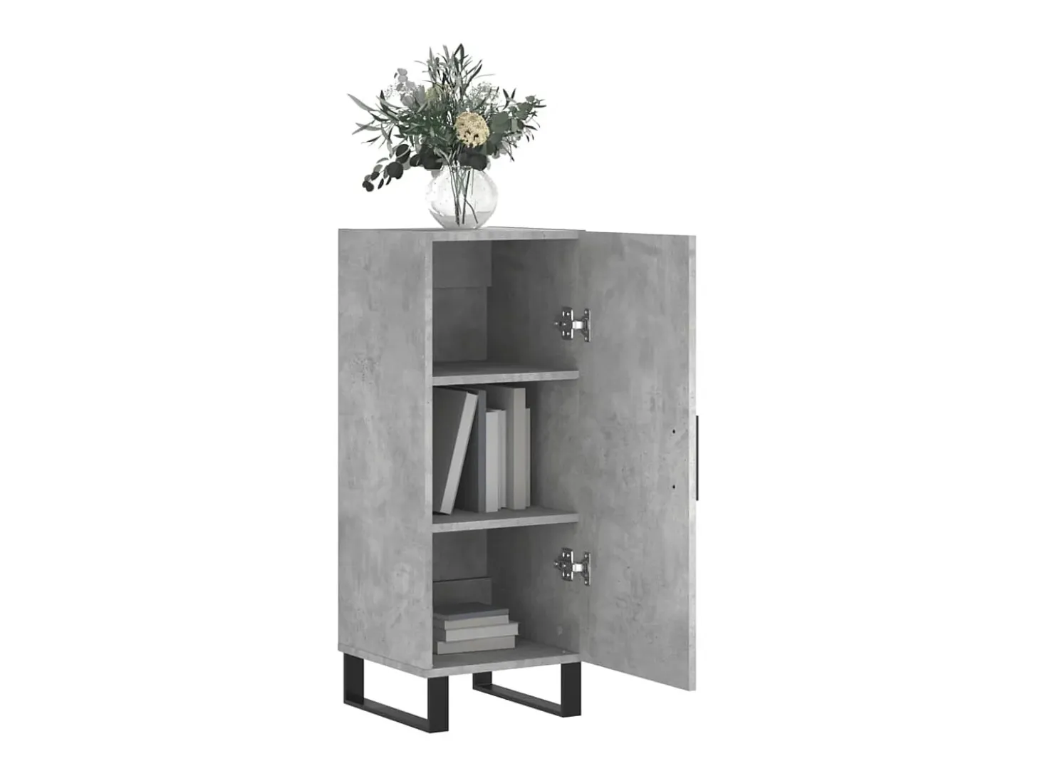 Aparador de madera contrachapada gris hormigón 34,5x34x90 cm ES68552