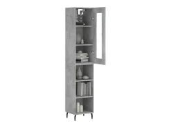 Aparador de madera contrachapada gris hormigón 34,5x34x180 cm ES40644