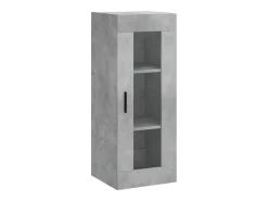 Aparador de madera contrachapada gris hormigón 34,5x34x180 cm ES40644