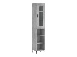 Aparador de madera contrachapada gris hormigón 34,5x34x180 cm ES40644