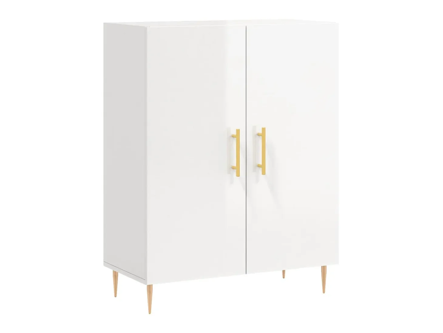 Aparador de madera contrachapada blanco brillante 69,5x34x90 cm ES72330
