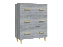Aparador de madera contrachapada gris Sonoma 70x34x90 cm ES19522