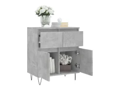 Aparador de madera contrachapada gris hormigón 60x35x70 cm ES88326