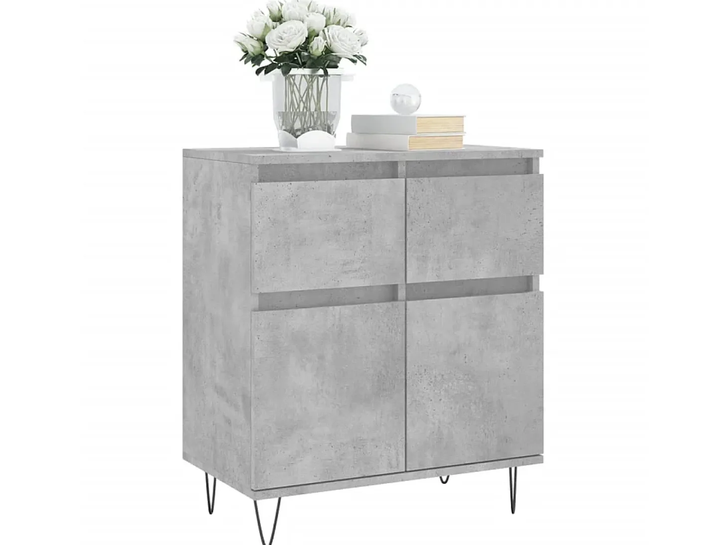 Aparador de madera contrachapada gris hormigón 60x35x70 cm ES88326