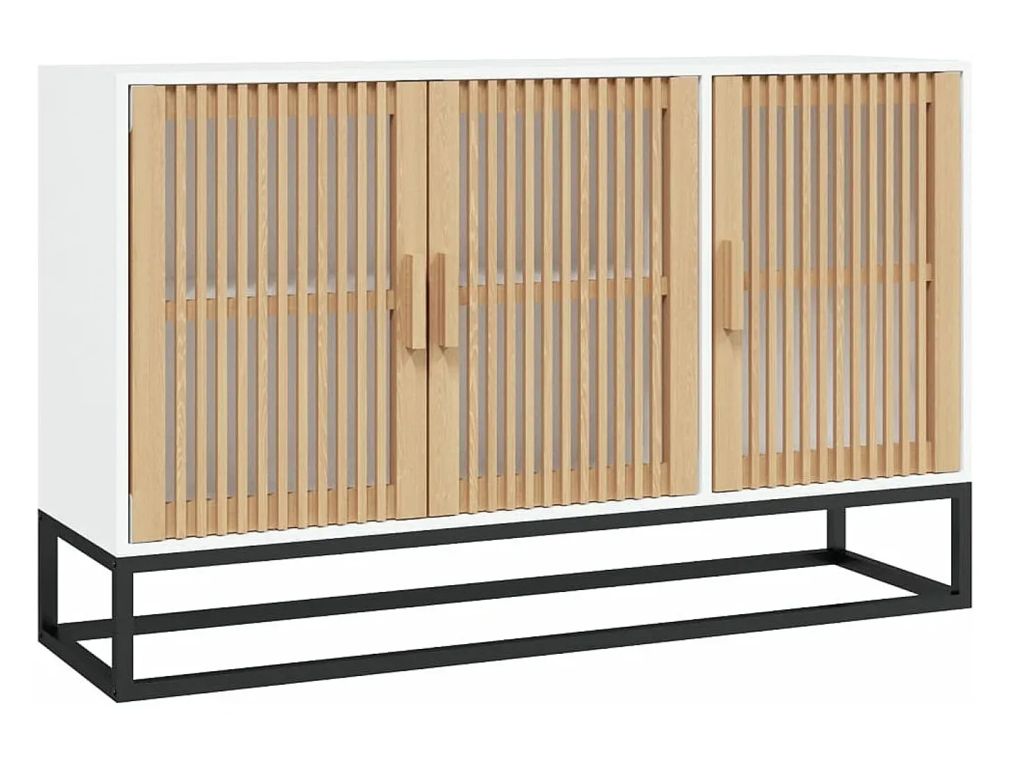 Aparador de madera contrachapada blanco 105x30x65 cm ES435889