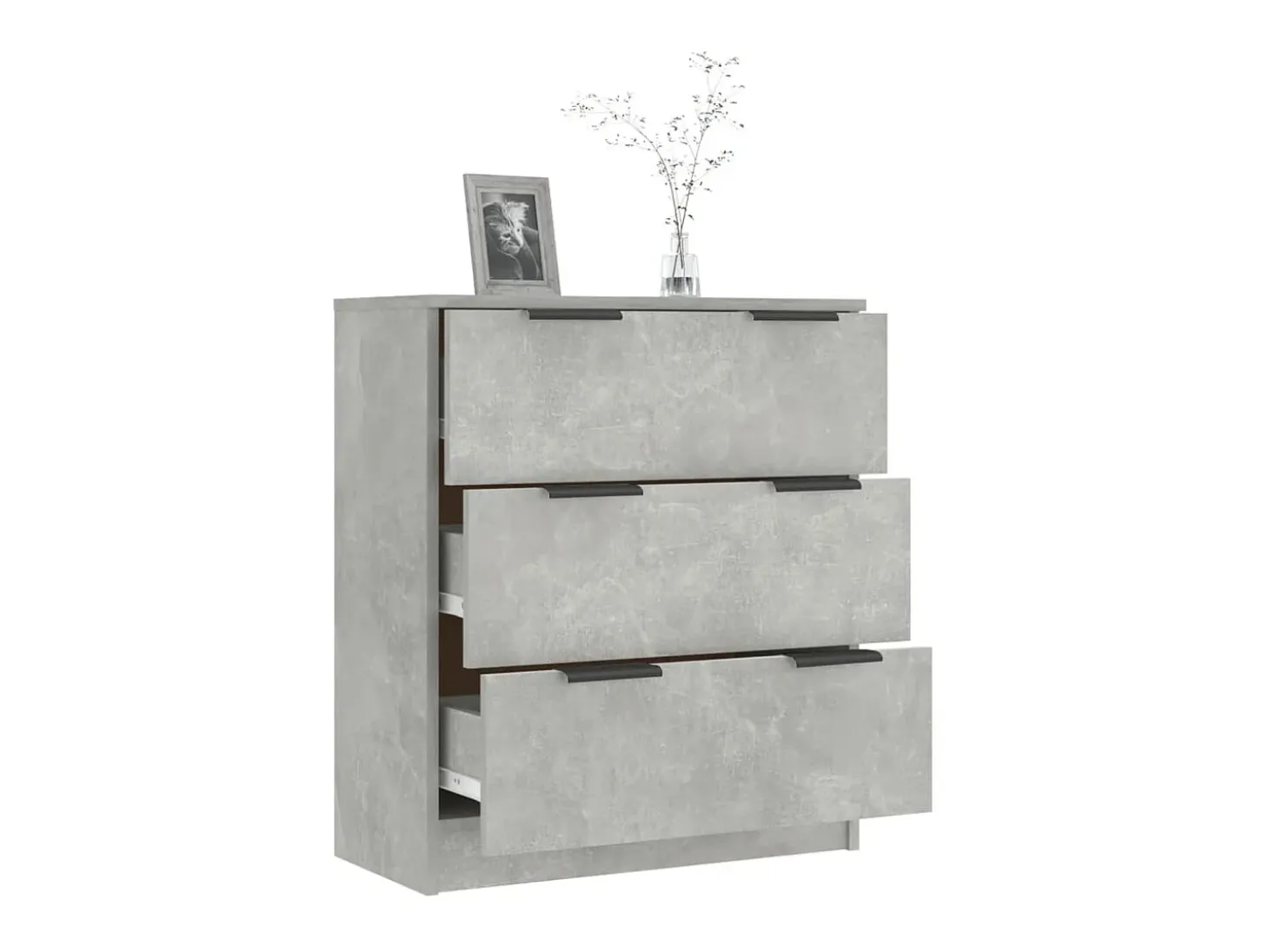 Aparador de madera contrachapada gris hormigón 60x30x70 cm ES12576