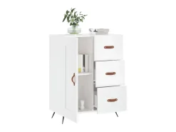 Aparador de madera contrachapada blanco brillante 69,5x34x90 cm ES60446
