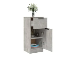 Aparador de madera contrachapada gris hormigón 30x30x70 cm ES885727