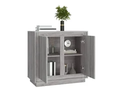 Aparador de madera contrachapada gris Sonoma 80x34x75 cm ES22870