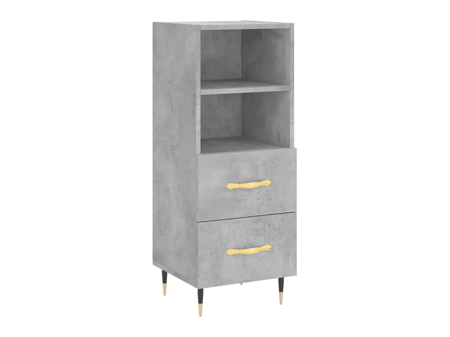 Aparador de madera contrachapada gris hormigón 34,5x34x180 cm ES26839