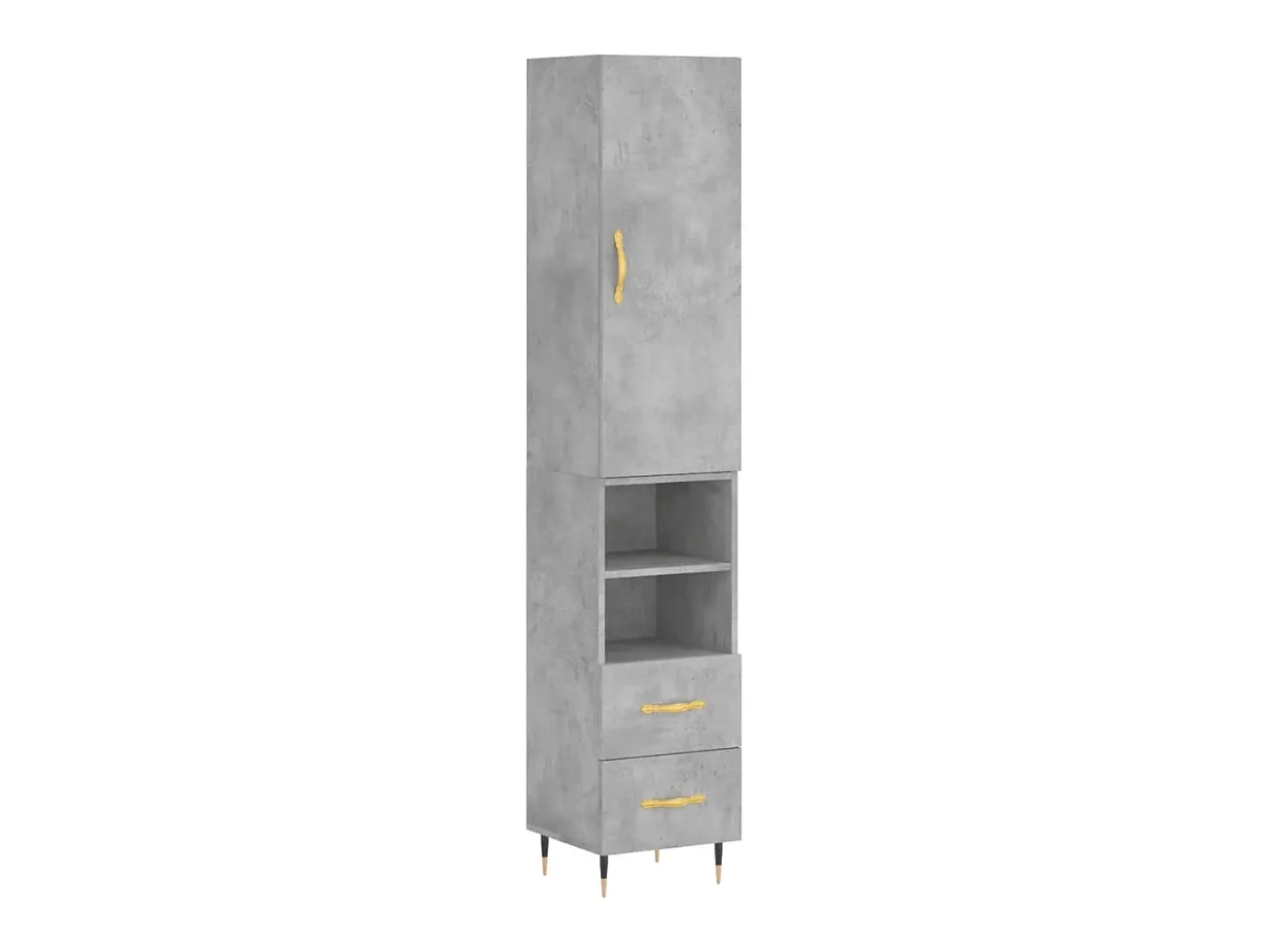 Aparador de madera contrachapada gris hormigón 34,5x34x180 cm ES26839