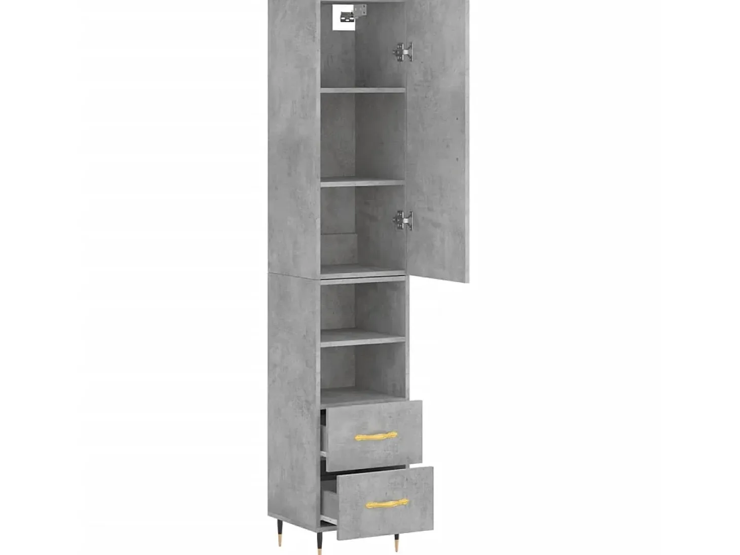 Aparador de madera contrachapada gris hormigón 34,5x34x180 cm ES26839